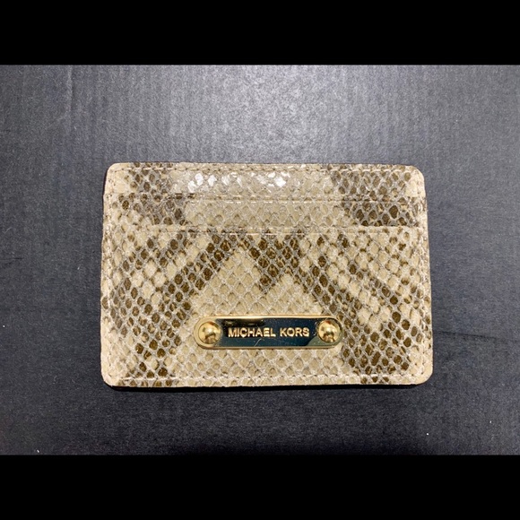 Michael Kors Python Card Holder - Picture 1 of 3